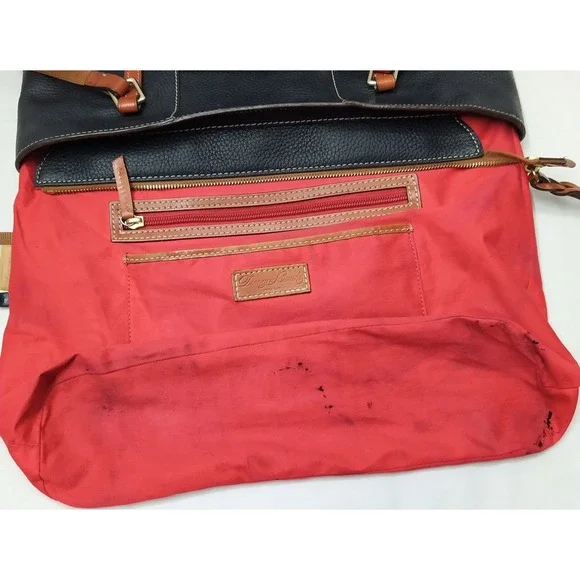 Dooney & Bourke Lexington Black Pebbled Leather Double Handle Zipper Tote Bag - Picture 10 of 16